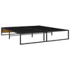 vidaXL Bed Frame Black Powder-coated metal, melamine coated MDF Full