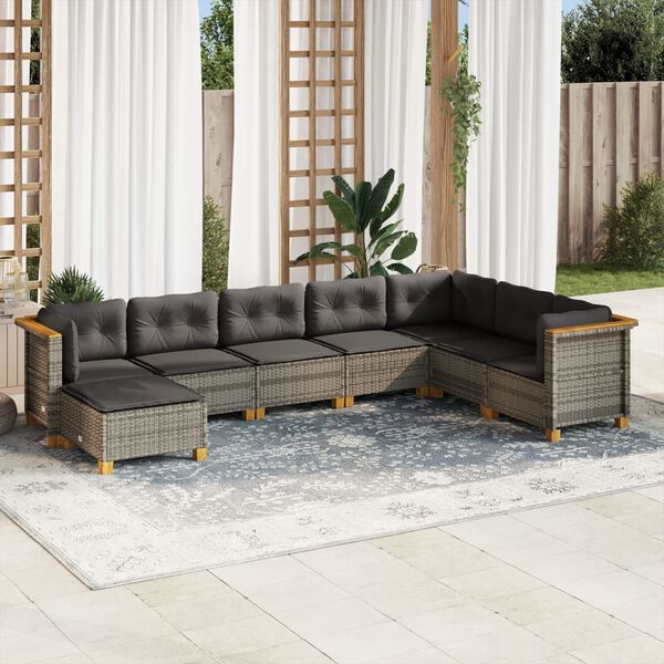 vidaXL Garden Sofa Set Grey