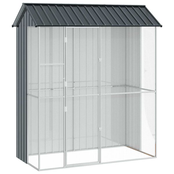 vidaXL Bird Cage Anthracite 84.65 x 43.31 x 97.24 in Galvanised Steel
