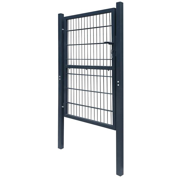 vidaXL 2D Fence Gate (Single) Anthracite Grey 39.4x55.1"