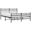 vidaXL Bed Frame Black Powder-Coated Steel Double Bed Frame