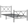 vidaXL Bed Frame Black Steel Twin Bed Frame Rectangular Tough