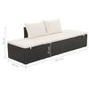 vidaXL Lounge Bed Black PE Rattan 76.8 x 23.6 in Multi-Position Backrest