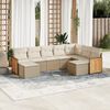 vidaXL Garden Sofa Set Beige PE Rattan Large Modular Garden Sofa Set
