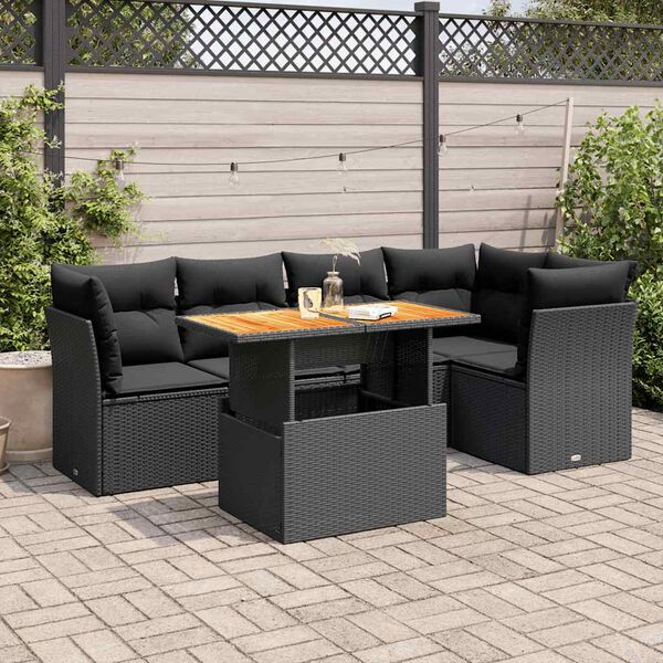 vidaXL Garden Sofa Set Black