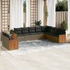 vidaXL Garden Sofa Set Grey PE Rattan Large Adjustable Feet