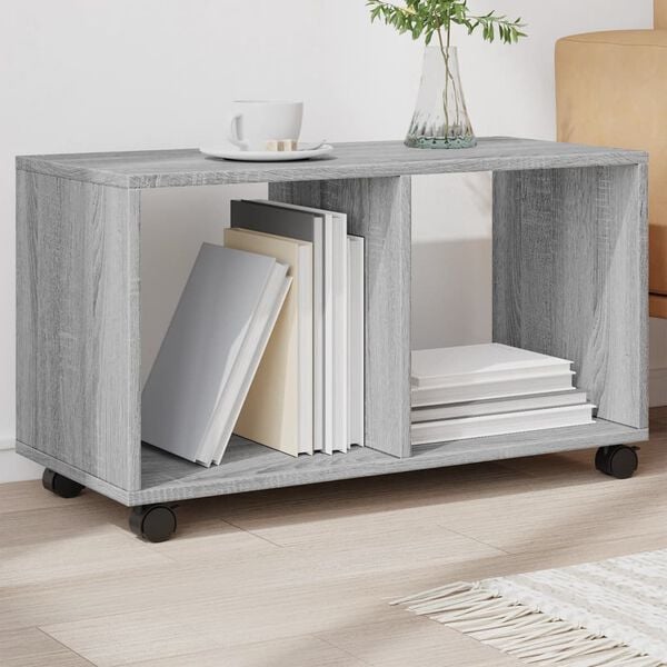 vidaXL Rolling cabinet Grey Sonoma Engineered wood Compact