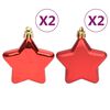 vidaXL Christmas Bauble Set Red, White Plastic Various Decorative Inlays