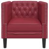 vidaXL Chesterfield Sofa Chair Wine Red Faux leather, plywood, solid wood