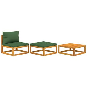 vidaXL Garden Lounge Set Green and Brown Solid Acacia wood and Polyester