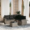 vidaXL Garden Sofa Set Light Gray Poly Rattan Modular