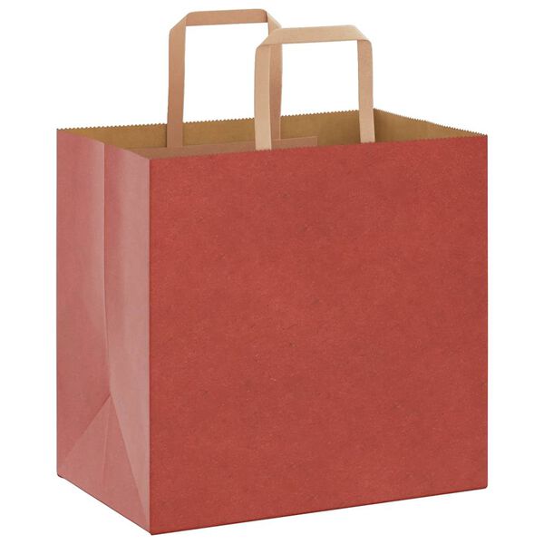 vidaXL Paper Bags 250 pcs with Handles Red 26x17x25 cm