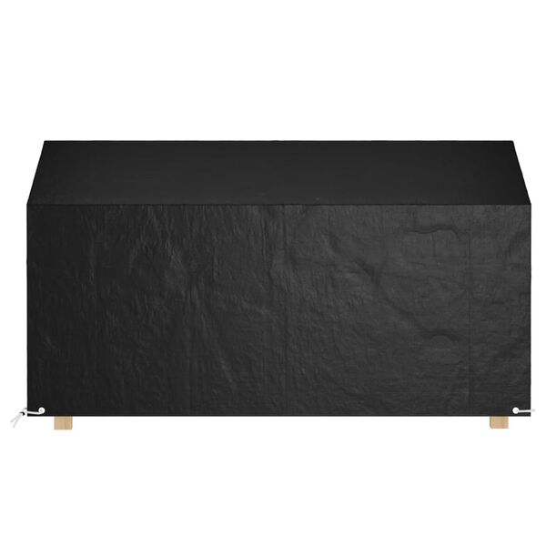 vidaXL Garden Bench Cover Set of 2 Black Polyethylene Large
