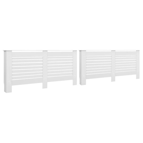 vidaXL Radiator Covers 2 pcs White 67.7"x7.5"x32.1" MDF