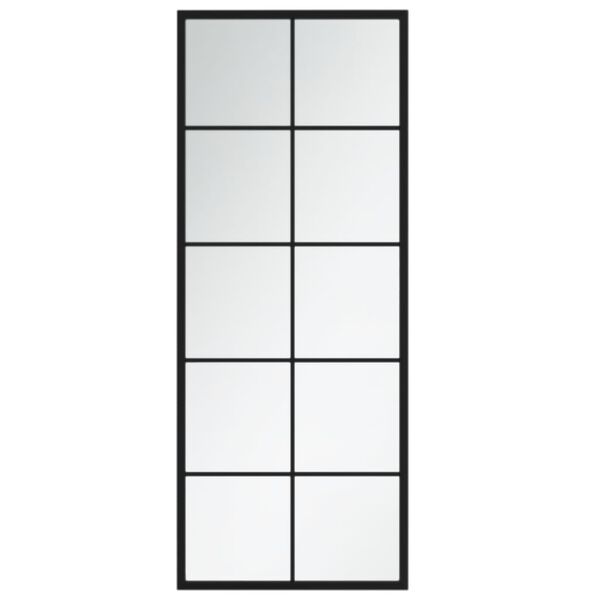 vidaXL Wall Mirror Black Metal, glass 39.4x15.7 in Wall mounting
