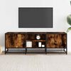 vidaXL TV Cabinet Smoked Oak Engineered Wood, Metal Medium TV Cabinet