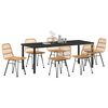 vidaXL Garden Dining Set 7 pcs Brown Powder-Coated Steel