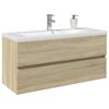 vidaXL Bathroom Furniture Set Sonoma oak and white
