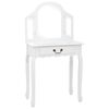 vidaXL Dressing Table with Stool White 25.6x14.2x50.4" Paulownia Wood MDF