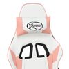 vidaXL Gaming Chair White and Pink Faux leather, Metal, Plywood Adjustable