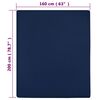 vidaXL Jersey Fitted Sheet Set of 2 Navy Blue 100% Cotton 63.0 x 78.7 in