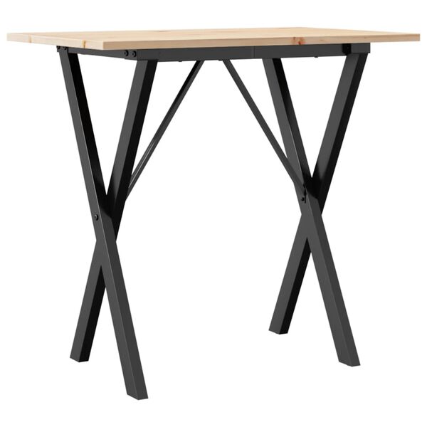 vidaXL Dining Table Natural wood and black
