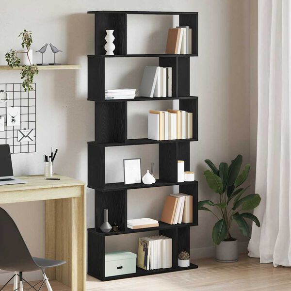 vidaXL Bookcase Black Oak 80x24x190,5 cm Engineered Wood