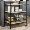 vidaXL Kitchen Trolley Sonoma Oak 25.6"x15.7"x34.1" Engineered Wood