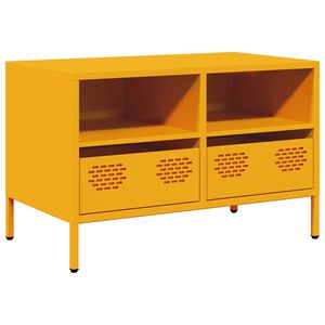 vidaXL TV Cabinet Mustard Yellow Cold-rolled Steel Medium TV Cabinet