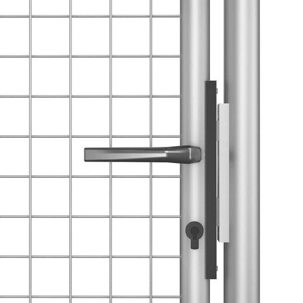 vidaXL Garden Gate Galvanised Steel 39.4x29.5" Silver