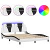 vidaXL Bed Frame "Viana" with LED without Mattress White and Black 63"x78.7"