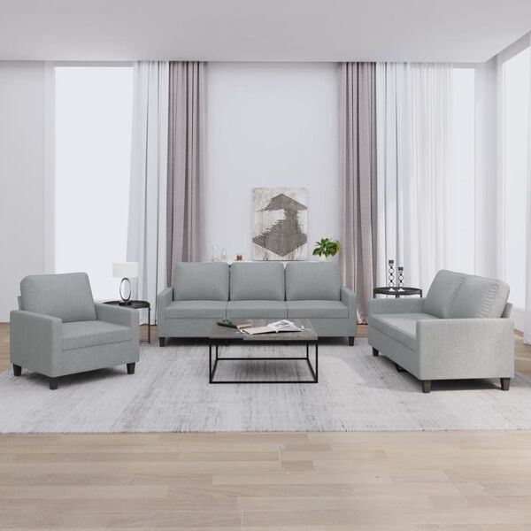 vidaXL Sofa Set Light grey