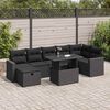 vidaXL Garden Sofa Set Black Poly Rattan 8 Piece Set Modular