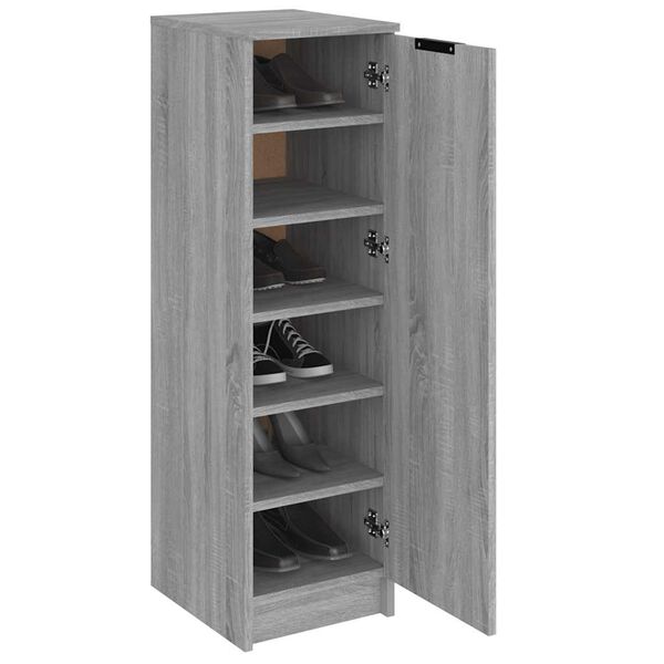 vidaXL Shoe Cabinet Grey Sonoma Engineered Wood Medium Shoe Cabinet