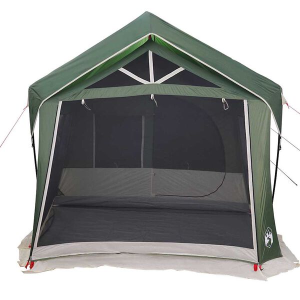 vidaXL Family Tent Green and White 244.09 x 126.77 x 94.49 in