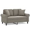 vidaXL 2-Seater Sofa with Pillows&Cushions Light Gray 47.2" Velvet