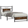 vidaXL Bed Frame Smoked Oak Engineered Wood and Steel Small Single