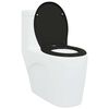 vidaXL Toilet Seat Black 17.64 x 14.69 x 1.65 in Duroplast