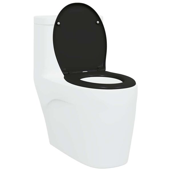 vidaXL Toilet Seat Black 17.64 x 14.69 x 1.65 in Duroplast