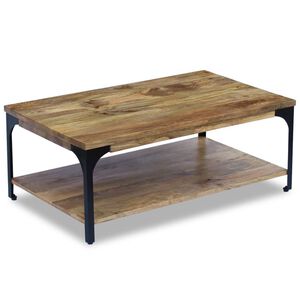vidaXL Coffee Table Natural Mango Mango Wood, Steel