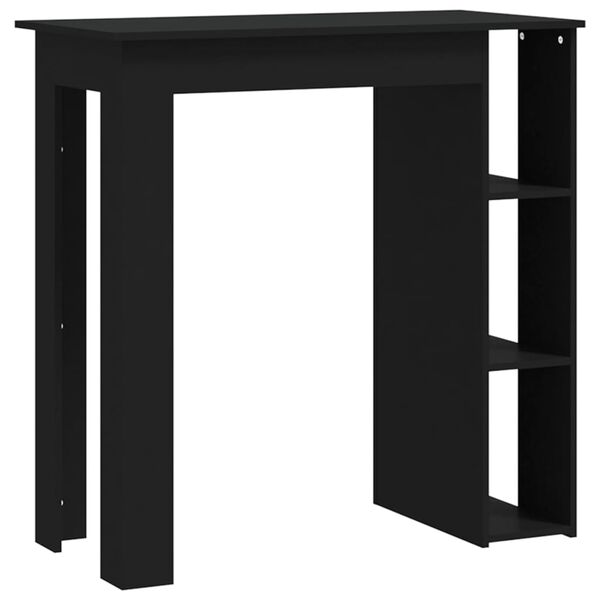 vidaXL Bar Table Black Engineered wood Medium Durable Bar Table