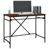 vidaXL Desk Smoked Oak Engineered Wood 39.4 x 19.7 x 29.5 in Industrial