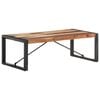 vidaXL Coffee Table Brown and black Solid acacia wood 47.2x23.6x15.7 in