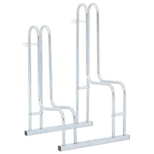 vidaXL Bicycle Stand for 2 Bikes Floor Freestanding Galvanized Steel
