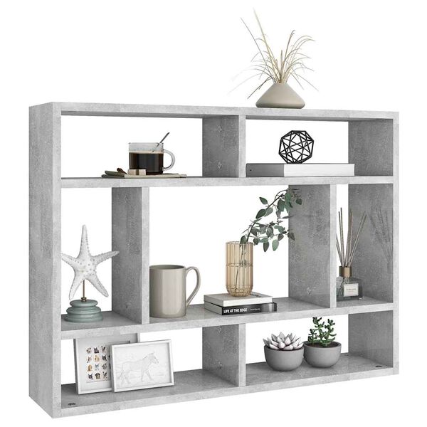 vidaXL Wall Shelf Concrete Gray 29.5"x6.3"x21.7" Engineered Wood