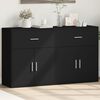 vidaXL Sideboard Black Engineered Wood Medium Sideboard Rectangular