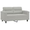 vidaXL 3 Piece Sofa Set with Pillows Light Gray Microfiber Fabric