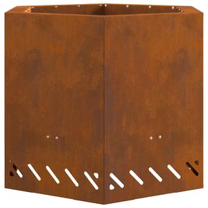 vidaXL Smokeless Fire Pit Brown 22.83 x 22.83 x 20.08 in Steel