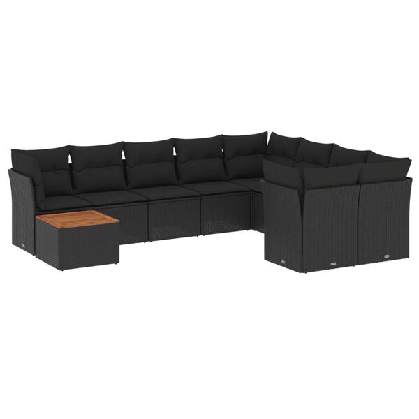 vidaXL Garden Sofa Set Black, Brown