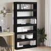 vidaXL Book Cabinet Black 39.37 x 11.81 x 77.95 in Engineered Wood